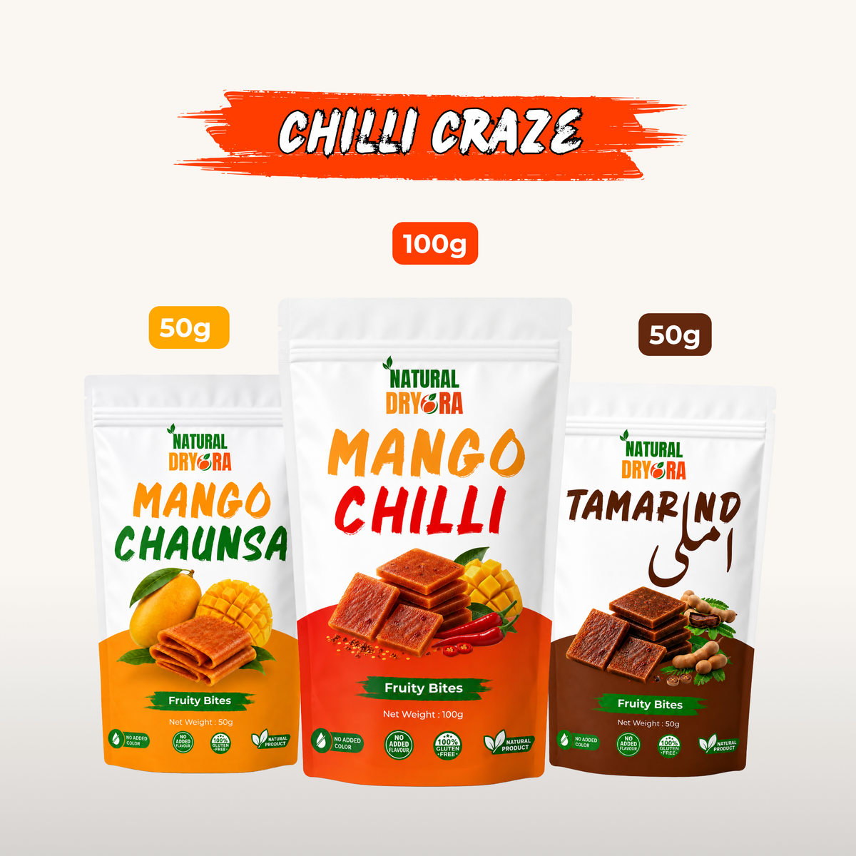 Chilli Craze | Pack of 3 | Fruity Bites | Natural Dryora