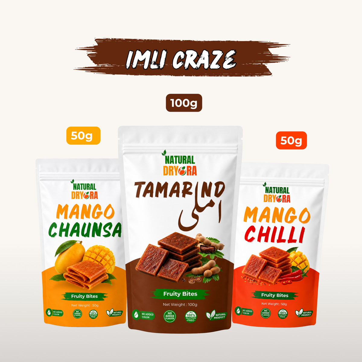 Imli Craze | Pack of 3 | Fruity Bites | Natural Dryora